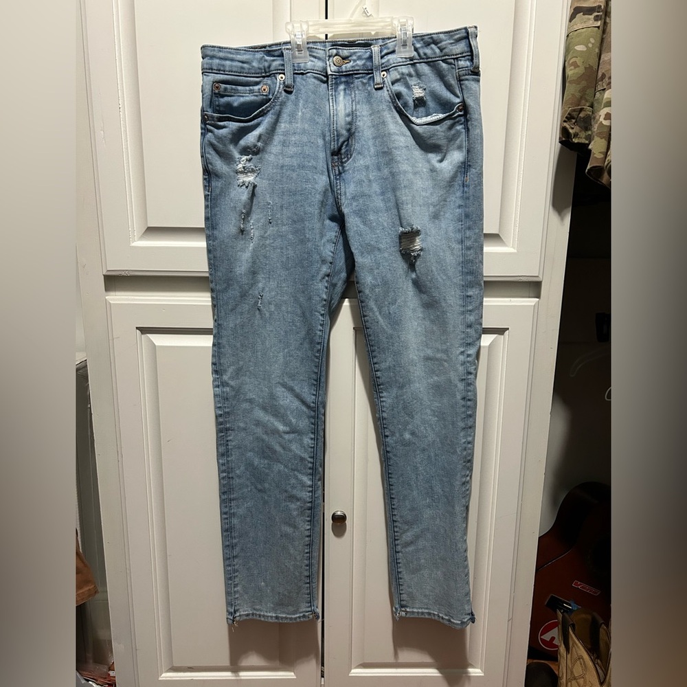 Aeropostale Blue Slim Jeans with Distressed Details